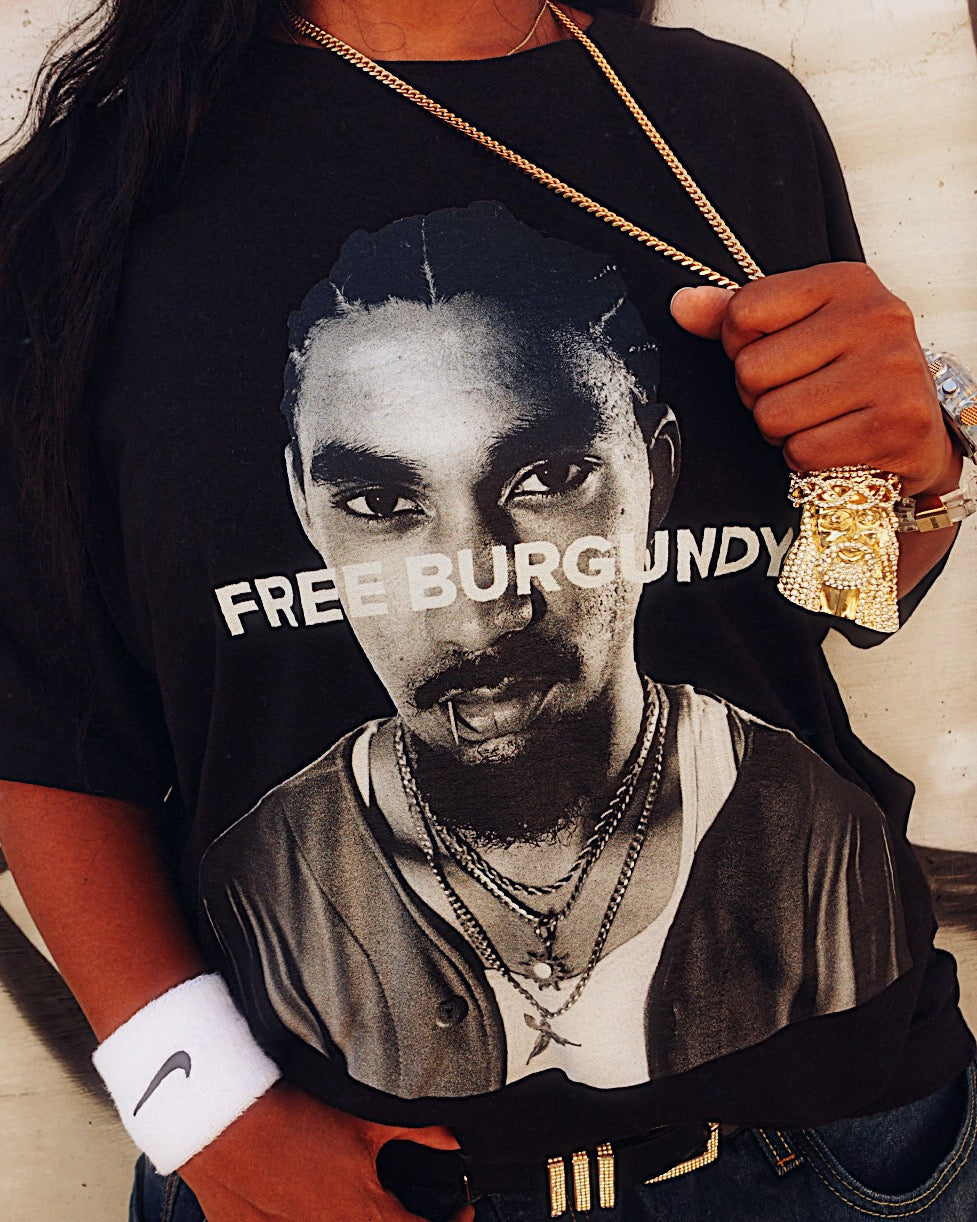 “FREE BURGUNDY” T - SHIRT