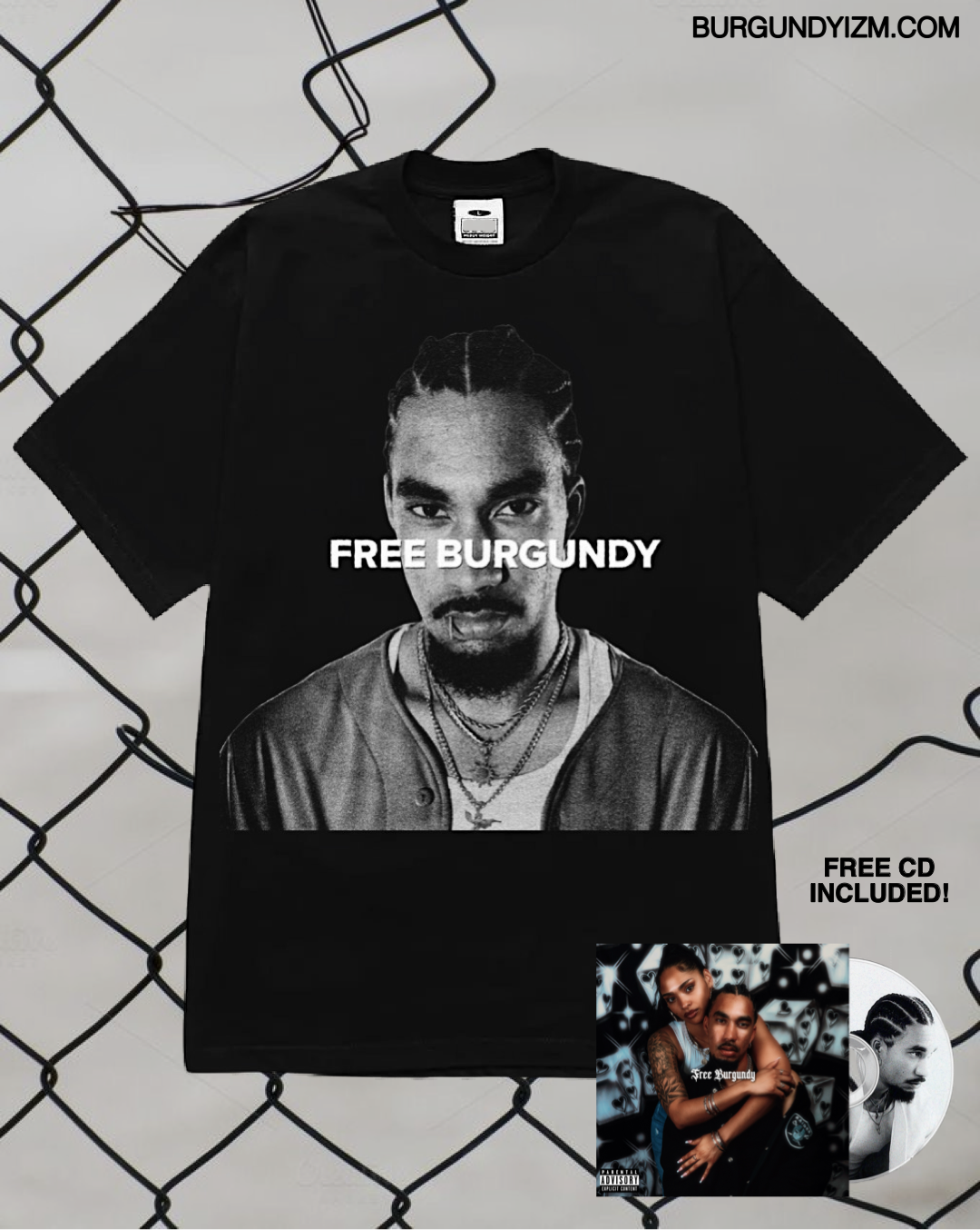 “FREE BURGUNDY” T - SHIRT
