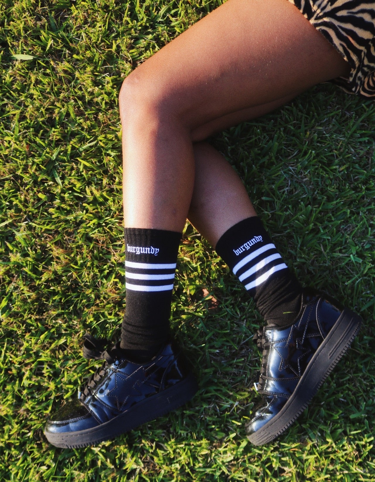 STRIPED TUBE SOCKS (EMBROIDERED)