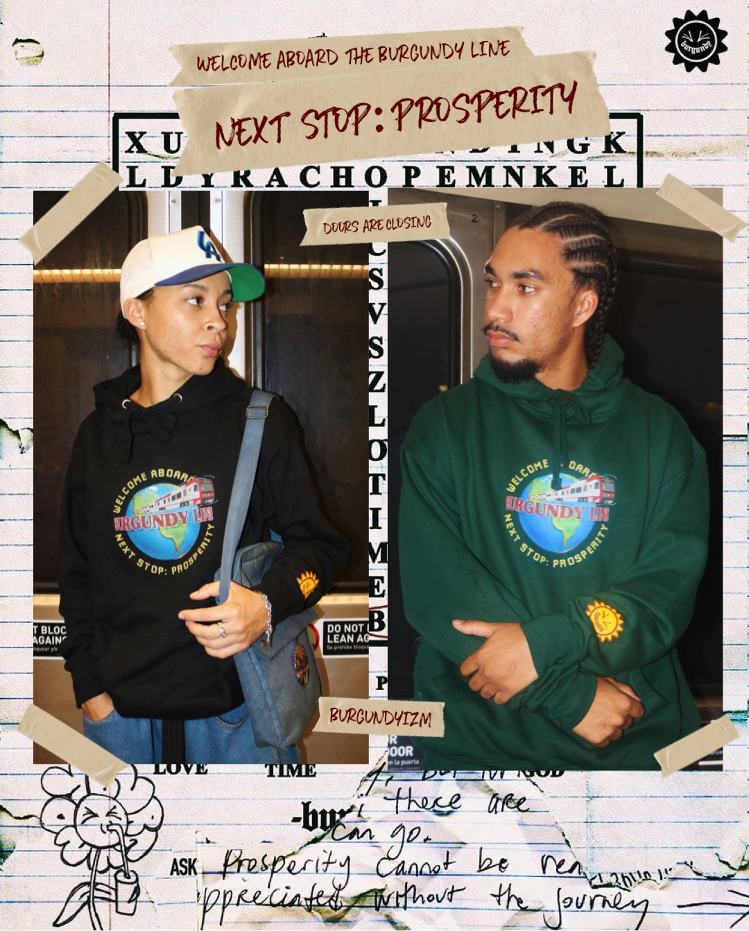 THE BURGUNDY LINE (HOODIE)