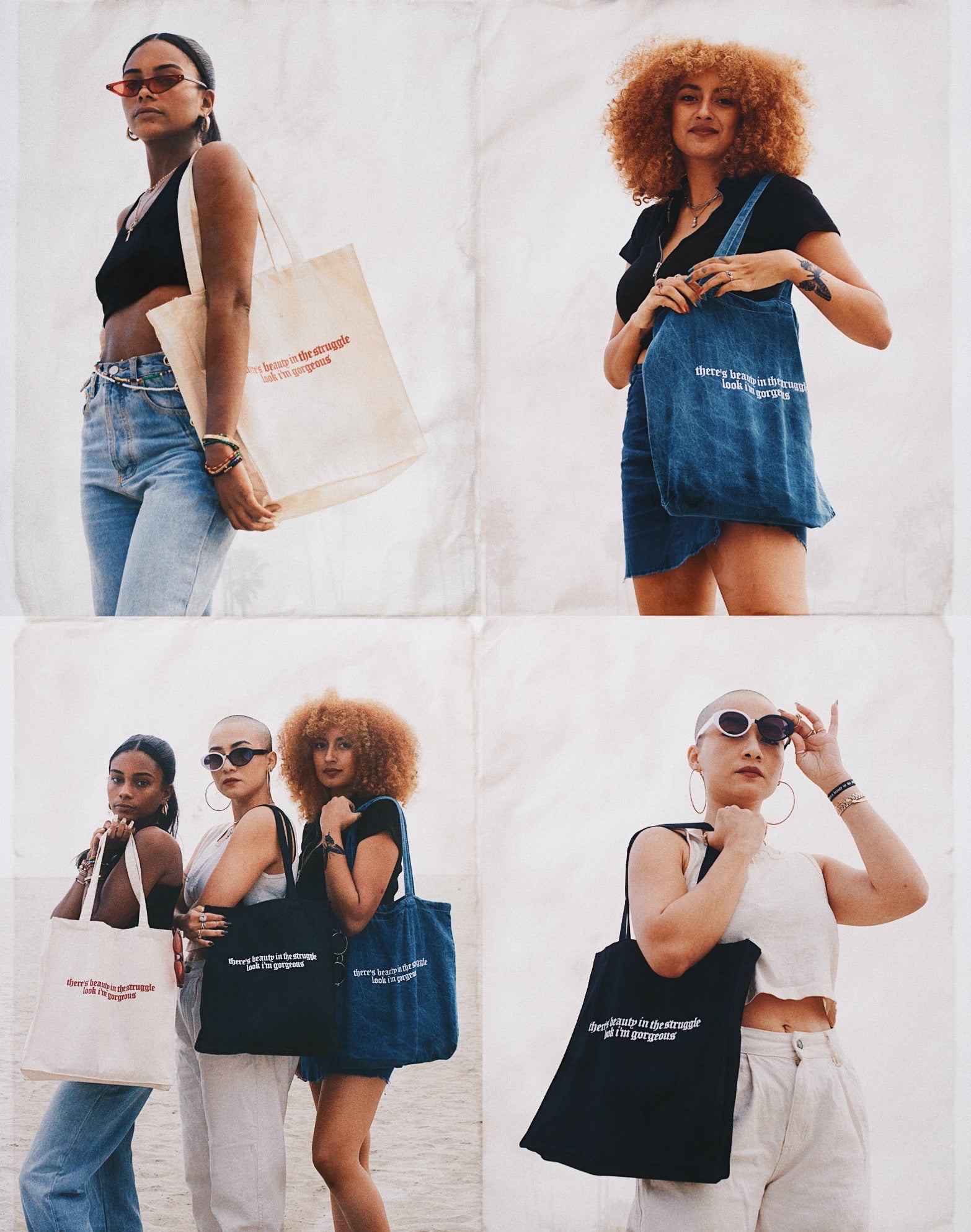 “THERE’S BEAUTY IN THE STRUGGLE, LOOK I’M GORGEOUS” TOTE BAG
