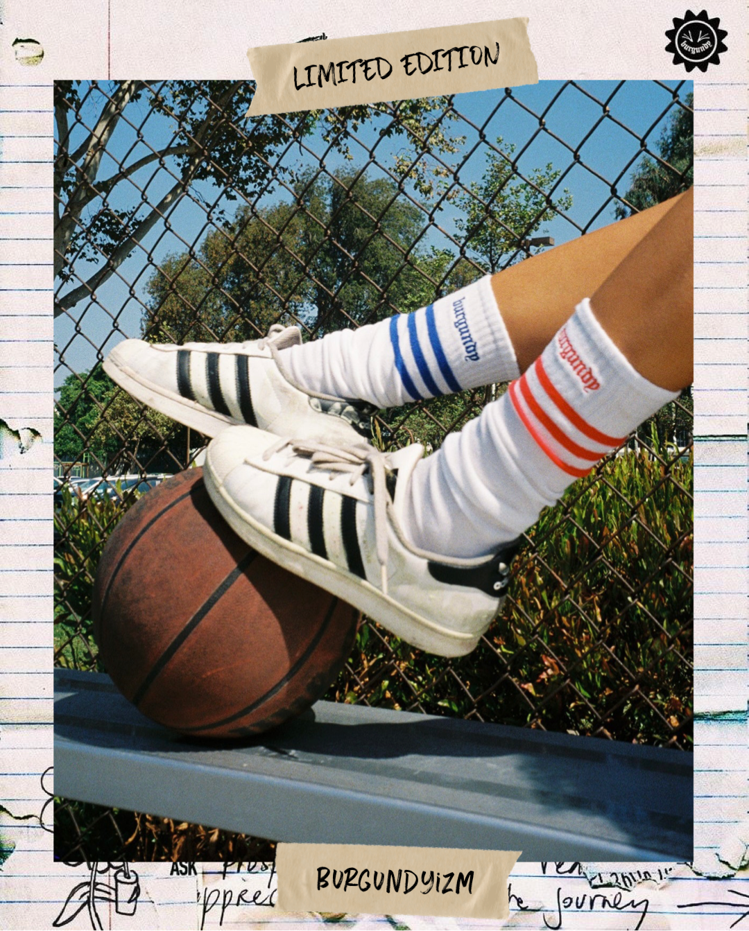 STRIPED TUBE SOCKS (EMBROIDERED)